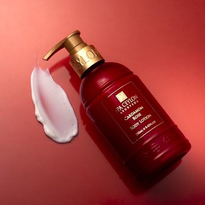SPA CEYLON Cardamom Rose Hand & Body Lotion | Body Cream with Coconut, Almond & Himalayan Rose | Hydrating & Soothing for All Skin Types | Vegetarian & Ethical