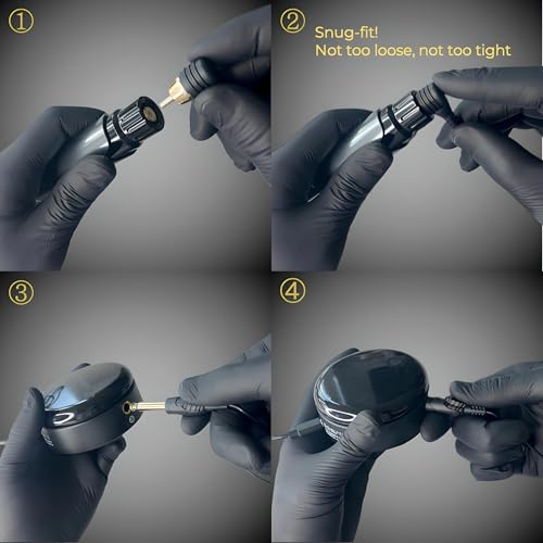 Lightweight RCA Tattoo Clip Cord - 90 Degree RCA to 6.35mm (1/4") Connector Cable for Professional Rotary Machine Gun, Cables for PMU Tattoo Pen Power Supply (6FT, 1Pack)