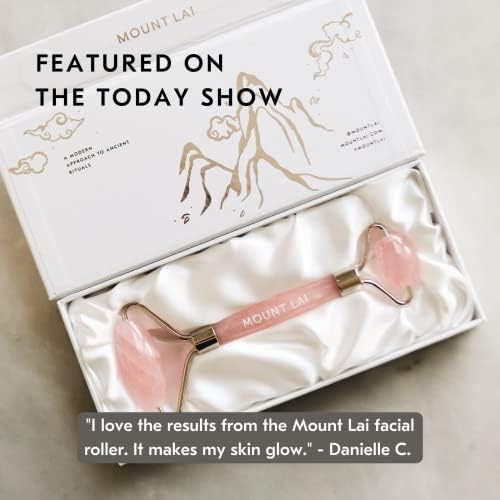 De-Puffing Rose Quartz Facial Roller - Anti-Aging Face Massager for Soothing & Radiant Skin | Certified Rose Quartz Tool