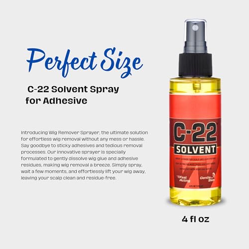 Walker Tape C22 Solvent Spray - Lace Front Wig Tape In Extension Remover Spray - Bond Hair Glue Wig Accessories & Products for Men & Women - Fast Acting, Gentle on Skin C-22 Lace Glue Remover 12 fl oz