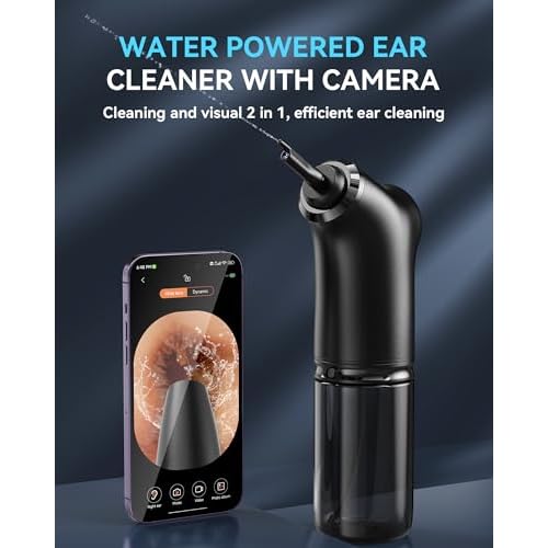 Ear Cleaner with Camera - Smart Visual Ear Wax Removal with 1080P Camera - Electric Ear Cleaner Kit with 4 Modes - 10 Ear Tips - Ear Irrigation&Flushing System for Adults