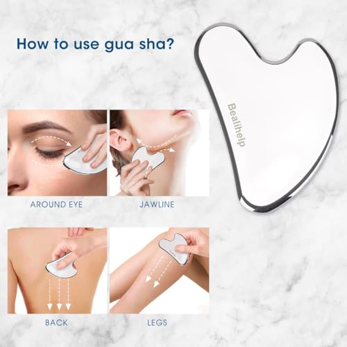 Face Roller and Gua Sha, Stainless Steel Facial Roller and Guasha Tool for Face, Skin Care Roller for Wrinkles and Lifting, Improve Puffiness, Metal Face Massager for Eyes, Neck Tighten