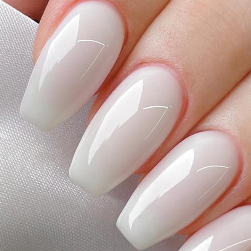 Born Pretty Milky White Gel Nail Polish Jelly White Sheer Translucent Neutral Gel Polish Hema-Free Soak Off Nail Art Gel 15ml, 0.54 Fl Oz