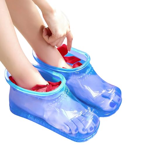 Movable Foot Soaker, Portable Feet Soaking Tub Massage Foot Bath Shoes, Bath Massager Basin Pedicure Feet Spa Shoes for Thermal Massage to Promote Blood Circulation (Medium, Blue)