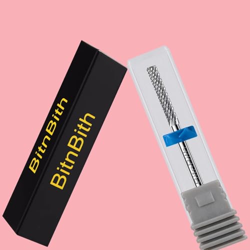 Nail Drill Bit Cuticle Professional Safety Nail Bit Tungsten Carbide Drill Bit 3/32",for Nail Prepare Nail Bed File Dead Skin Cleaning,Manicure 2-Way Rotate Nail Home Salon Supply,Medium