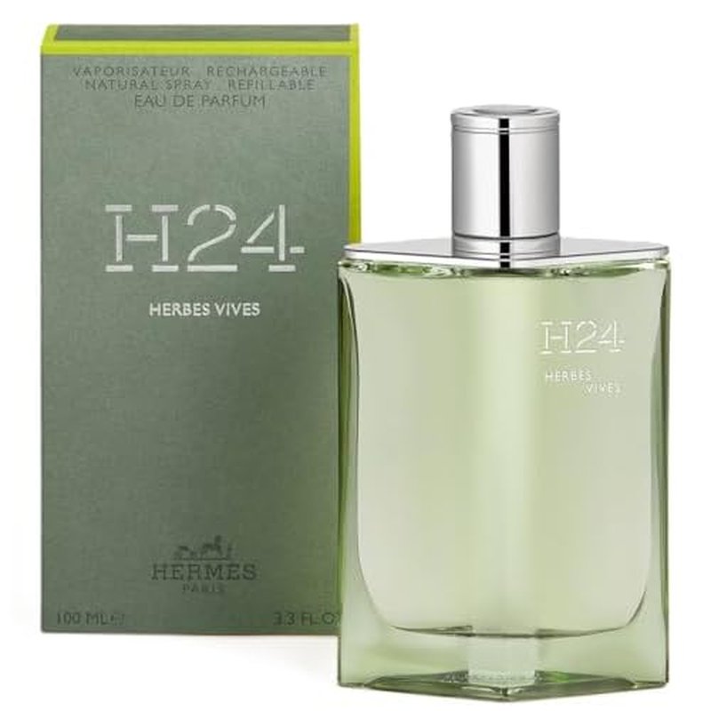 Hermes H24 Herbes Vives Eau De Parfum Rechargeable Spray for Men, 3.4 Ounce