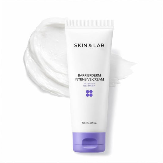 [SKIN&LAB] Barrierderm Intensive Cream 100ml, Skin Barrier Korean Face Cream Moisturizer, Panthenol, light texture, face and body cream, Gentle for All Ages (3.38 fl oz.) | Korean Skin Care