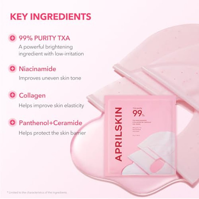 TXA Glass Skin Duo - Pink Capsule Gel Mask & Overnight Wrapping Mask for Radiant Skin | 4 Count