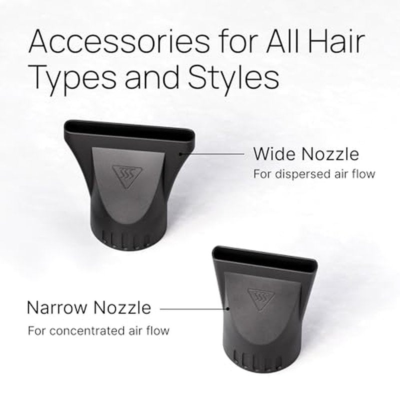 TREZORO Professional Blow Dryer for Women ? Ionic Hair Dryer 2000W for Salon & Personal Use ? Powerful, Fast & Quiet Drying for Curly Hair, Unwanted Frizz ? Design for Travel ? 8.2ft Cord ? Black