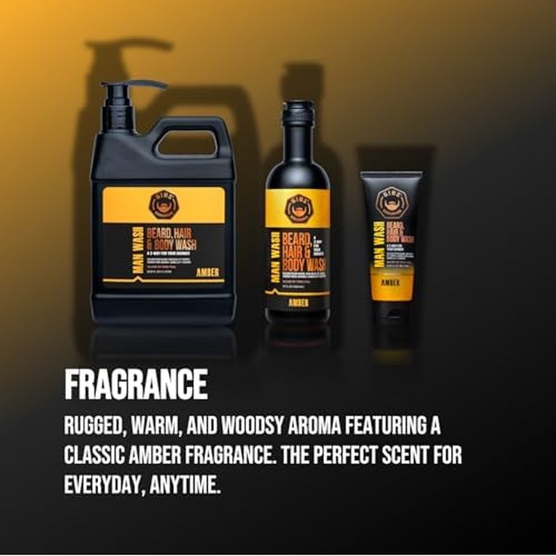GIBS Grooming 3 in 1 Man Wash Body Wash for Men - Beard & Hair Moisturizing, & Cleansing Liquid Body Wash - Sulfate & Paraben Free