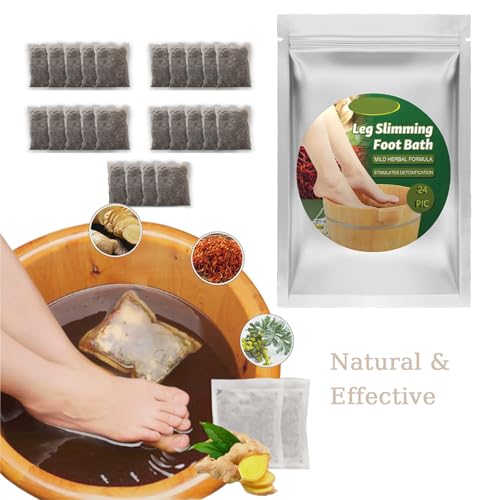 24Pcs Foot Soak Foot Bath Bag Spa Relaxation for Muscle Natural Mugwort Herb Bath Soak to Remove Leg Slimming Bath Bag Foot Care