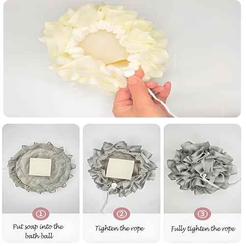 4pcs loofah washcloth Combo 2 in 1 bar soap loofah Pouch Holder Mesh Shower Ball for Exfoliating Body Wash Smooth Skin Free Loofah Dish Towel (Bohemian Color)