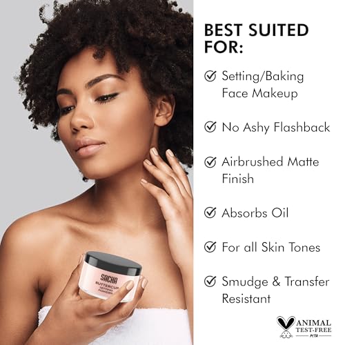 Sacha BUTTERCUP Ros? Setting Powder. No Ashy Flashback. Blurs Fine Lines and Pores. Loose, Translucent Face Powder to Set Makeup Foundation or Concealer. For All Skin Tones, 1.75 oz.