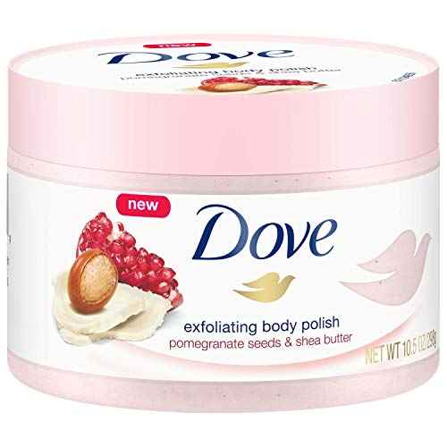 Dove Exfoliating Body Polish Scrub For Silky, Soft Skin Pomegranate & Shea Butter Body Scrub Exfoliates and Provides Lasting Nourishment 10.5 oz