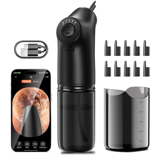 Ear Cleaner with Camera - Smart Visual Ear Wax Removal with 1080P Camera - Electric Ear Cleaner Kit with 4 Modes - 10 Ear Tips - Ear Irrigation&Flushing System for Adults