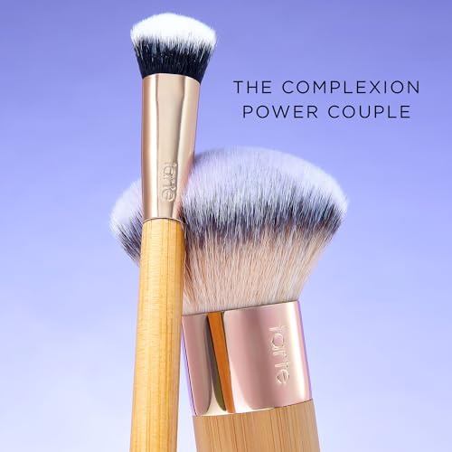 tarte the buffer airbrush finish foundation brush ? Blending Brush for Cream, Liquid or Powder Makeup, Buildable Coverage & Seamless Application for Flawless Airbrush Finish, Vegan & Cruelty-Free