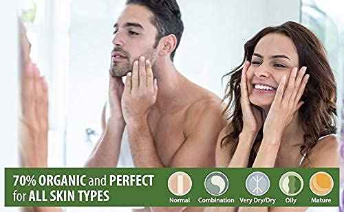 LuxeOrganix Purifying Organic Face Wash for Oily Skin with Bamboo Charcoal, Vitamin C, Aloe Vera, and Silicone Scrubby (5 oz)