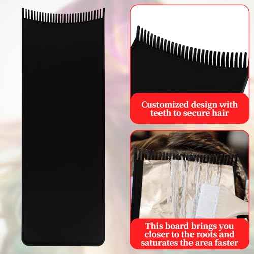 Balayage Board with Teeth - 2-Pack Black Balayage Highlighting Paddle & Hair Dye Comb Brush Hair Highlighting Kit for Women Hairstylist Accessories - Easy to Clean, Sturdy, Lightweight