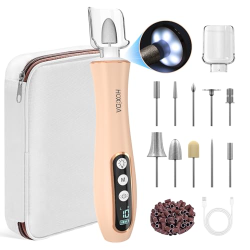 Professional Manicure Pedicure Kit with 360¡Æ LED Light&10 Speeds&Memory Mode with Case, Cordless Electric Nail Drill, Pedicure Tools for feet,Hand Foot Care Nail File for Thick Nail Toenail Cuticle