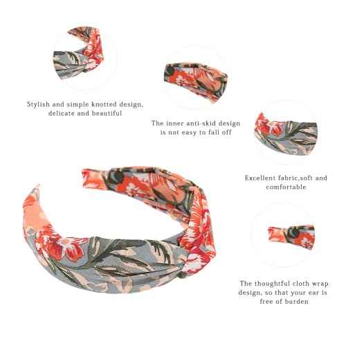 Madison Tyler Headbands for Women | Fashion Boho Headbands Top Knotted With Rhinestones Elastic Workout Hairbands | Outdoor and Party Headbands for Women Non Slip. (Floral)