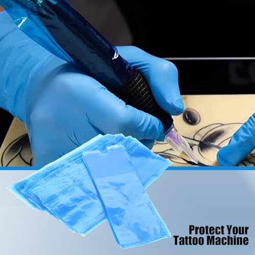 Tattoo Pen Bags - NAQASE 200pcs Tattoo Machine Pen Covers Tattoo Pen Sleeves Covers Wrap Tattoo Blue Tape