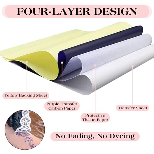 3MM Tattoo Skin Practice Kit - Ruicoo 3Pcs Tattoo Fake Skin 10Pcs Transfer Paper Kit Includes Best Silicion Thick Skin Double Sided and Tattoo Stencil Paper Tattoo Supplies Tattoo Kit