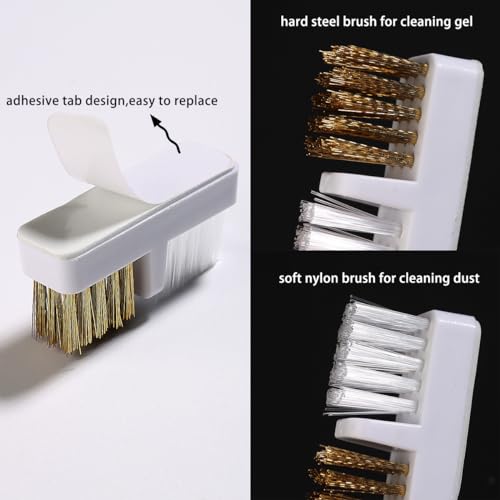 2 in 1 Nail Drill Bit Holder and Nail Drill Bits Cleaner Brush Case, 30 Holes Nail Drill Bits Organizer Display Stand Container Box, Manicure Drill Cleaning Brush, Professional Nail Tools