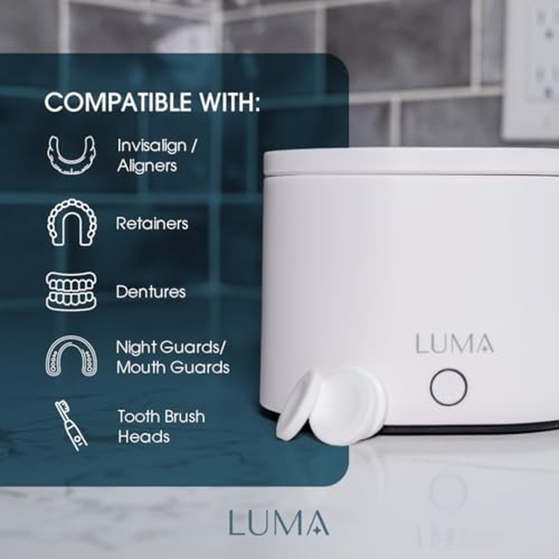 Ultrasonic Dental Appliance Cleaner ? 42kHz Sonic Cleaning for Retainers, Aligners, Mouth Guards & Dentures