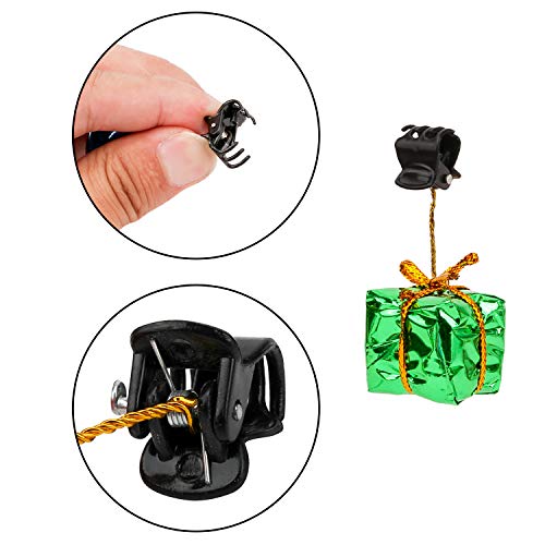 Konsait 20pcs Beard Ornaments Christmas Light Up Facial Hair Baubles Jingle Bells Beard Clips Beard Bulbs for Ugly Sweater Party Christmas Office Social Events New Year Festival Gift Christmas Decor