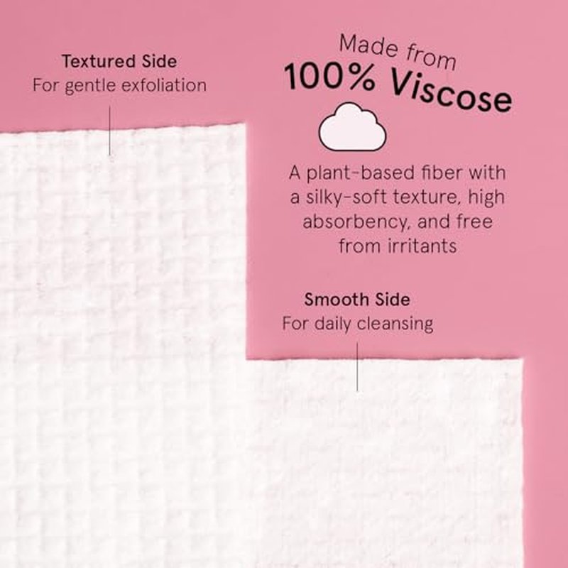 grace & stella Disposable Face Towels - Ultra-Soft & Absorbent Face Wipes - XL Facial Towels for Cleansing & Makeup Removal - Thick Towelettes - Lint-Free Facial Tissue - Vegan, Plant-Based (60 Count)