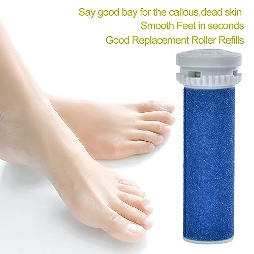 4 Pack Blue Replacement Roller Compatible with Scholl Express Pedi Foot Smoother-Extra Coarse