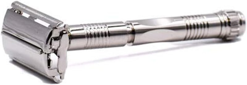 Parker Safety Razor - Nickel Plated Long Handle Butterfly Design | Includes 5 Premium Blades
