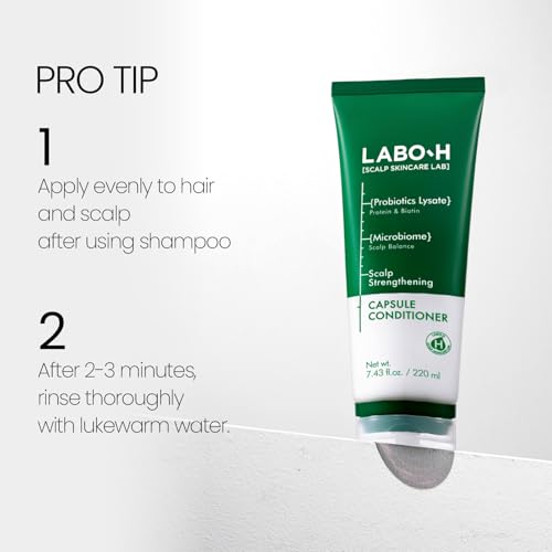 Scalp Strengthening Capsule Conditioner for Hair Growth & Anti-Loss | Vegan Treatment with Vitamin C, Biotin, Caffeine and Rosemary Oil, Instant Softening & Nourishing, Korean, 7.43 Fl. oz.