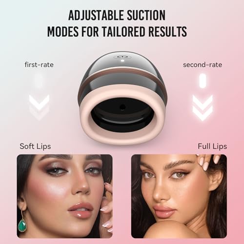 Lip Plumper Tool, Electric Lip Plumper Device for Fuller Volume - Instant Plumping, Natural Enhancement, Safe & Comfortable Suction Tool, Easy to Use, Long-Lasting Plump Effect for Women