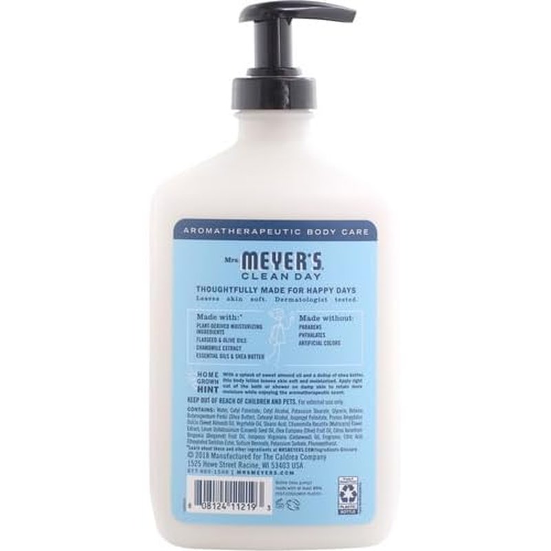 MRS. MEYER'S CLEAN DAY Body Lotion for Dry Skin, Non-Greasy Moisturizer Made with Essential Oils, Rain Water, 15.5 oz