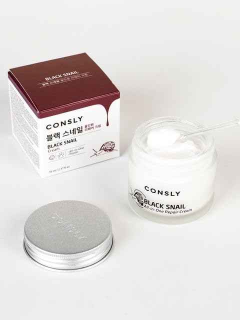 CONSLY_Black Snail All-In-One Repair Cream | Regenerating Moisturizer | Reduces Wrinkles | Improves Texture | Deeply Hydrating | For All Skin Types | 70ml