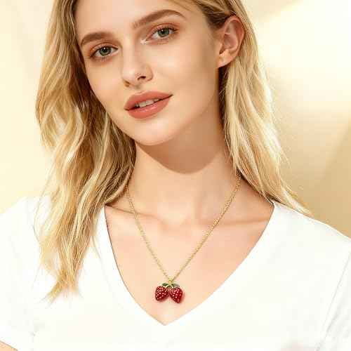 Strawberry Lover Gifts for Women - Strawberry Tote Bag, Makeup Bag, Eye Sleep Mask Gift Set for Girls - Birthday, Christmas, Thank You Gifts for Mom, Teacher, Friend, Sister, Nurse (Strawberry)