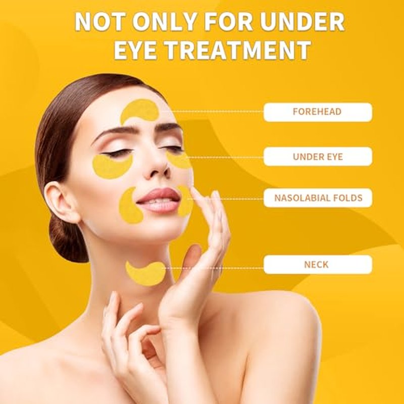 Under Eye Patches 70PCS, 24K Gold Eye Patches for Puffy Eyes Treatment, Under Eye Masks for Dark Circles and Puffiness, Non-Irritating Eye Mask Skincare, Eyes Bags Treatment, Eye Gel Pads