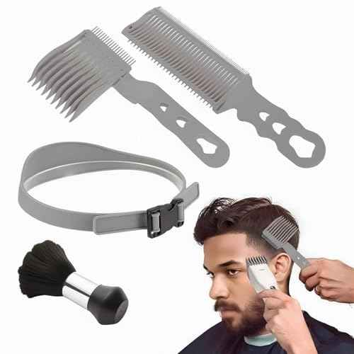 4PCS Blend Friend Fade Comb Set,Barber Fade Comb, Self Haircut Kit for Men Haircut Gradient Hair Comb Compatible withall Hair Clippers Barber Accessories,for Home,Salon (Black)