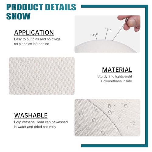 Wig Stand with Head 50 Inches, Wig Head Stand with 22 Inches Mannequin Head, Height Adjustable Metal Tripod Wig Stand, Manikin Head Set for Wigs Display Making Hair Weave and Styling