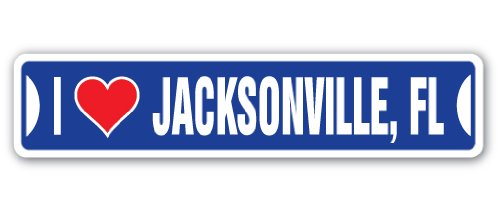I Love Jacksonville, Florida Street Sign fl City State us Wall Road décor Gift