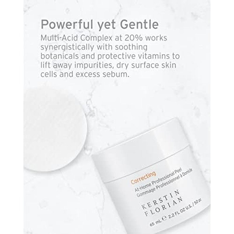 Kerstin Florian Correcting At Home Professional Peel | Glycolic & Lactic Acid Exfoliating Pore Pads (50 individual pads)