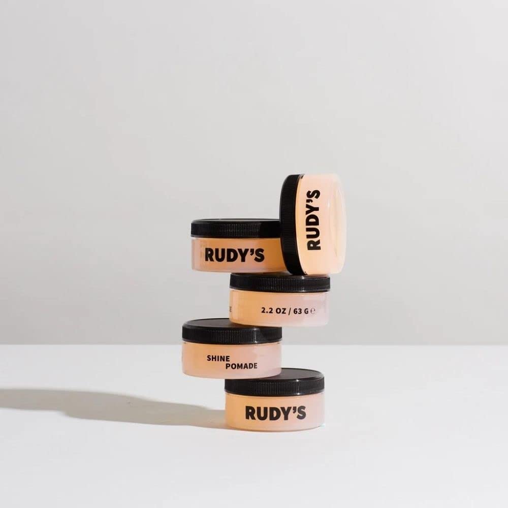 Rudy's Shine Pomade - Frizz Control with Medium Hold, Non-Greasy - for Curly or Textured Hair (2.2 oz)