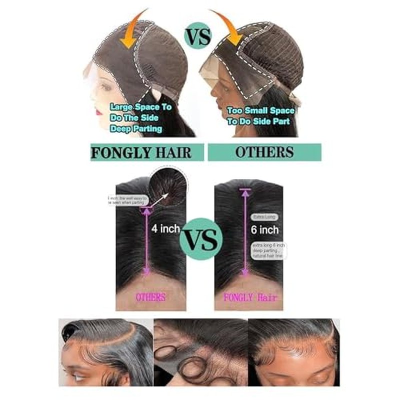 13x6 Lace Front Wigs Human Hair Pre Plucked 200% Density 16 Inch Body Wave Lace Front Wigs for Women HD Transparent Glueless Wigs Human Hair Pre Plucked with Baby Hair
