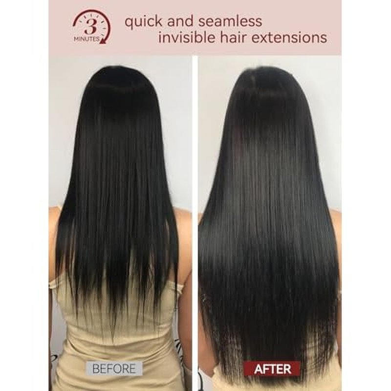LOVELINE Seamless Clip in Hair Extensions Real Human Hair, Luxury Remy Human Hair Extensions Clip ins for Women, 22 Inch 110g 7Pcs, Chocolate Brown