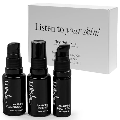 Lo?s Lee Luxury Gift Set ? Try-Out Skincare Set ? Cleansing Oil, Hydrating Essence & Beauty Oil ? 100% Natural, Water-Free, & Fragrance-Free Facial Kit ? 3-Week Supply