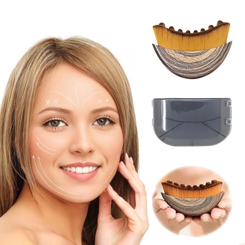 ANGEO Lymphatic Contour Face Brush ? Soft Bristle Lymphatic Drainage Massager, Facial Sculpting Tool for Chin & Jawline, Gentle Lymphatic Face Brush for Daily Skincare & Spa Treatments