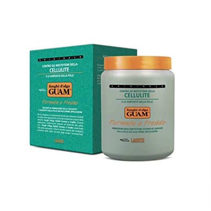 GUAM Anti-cellulite Mud COLD FORMULA, Seaweed Body Wrap for Cellulite, Skin Tightening Clay Against Water Retention and Leg Swelling, Lymphatic Drainage | Cellulite-Removal Treatment (2.2 LB)