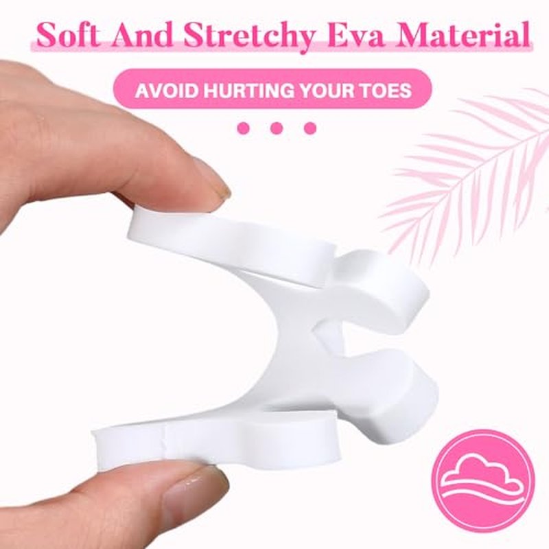 Mumufy 500 Pcs (250 Pairs) Sponge Toe Separators Pedicure Tool Kit Soft Toe Spacers for Pedicures Spreaders Finger Dividers for Women Men Feet Nail Manicure Toenails Art Painting Polish Spa(White)