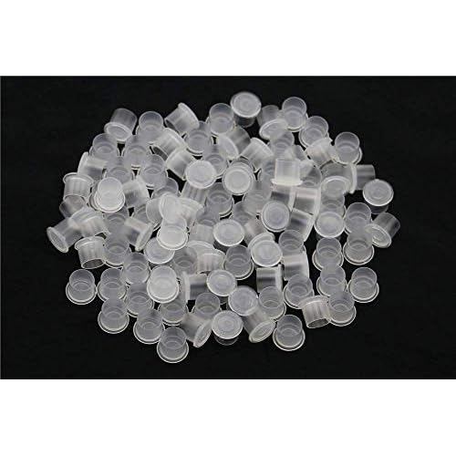 1000pcs Tattoo Ink Caps Professional Tattoo Ink Cups With Base, Caps Plastic Transparent Pigment Cups Caps Tattoo Supplies (11 * 10mm)